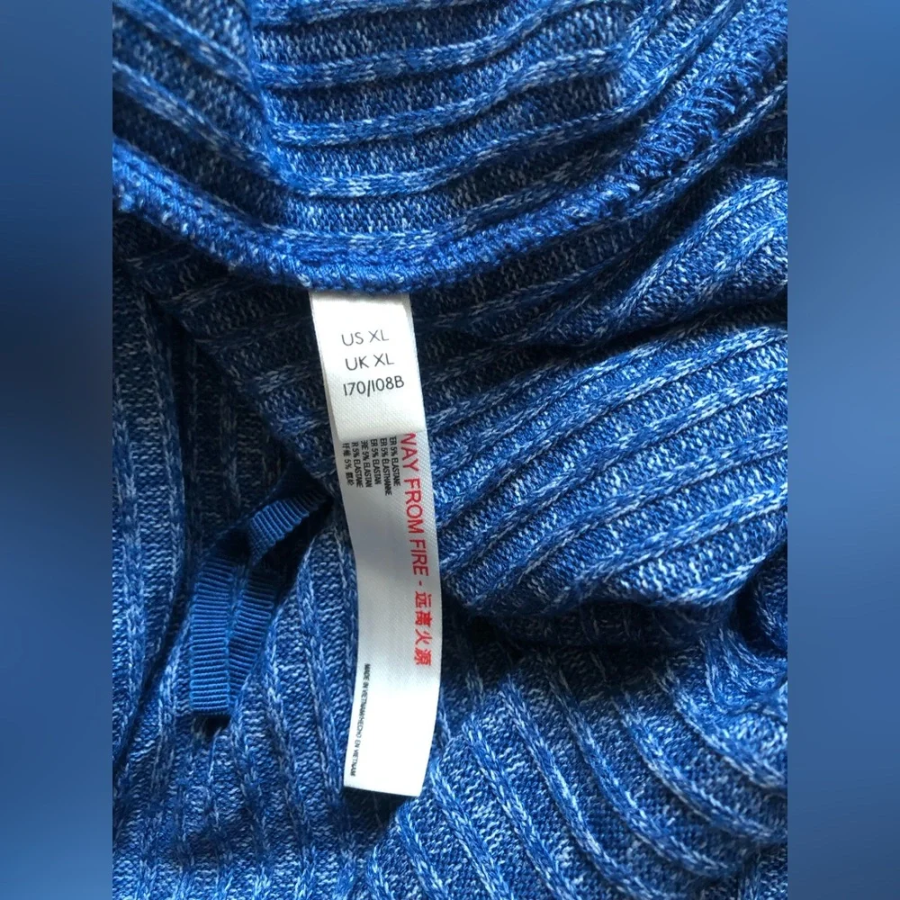 Anthropologie Mariah Ribbed Knit Blue Maxi Sweater Dress Size XL - Picture 13 of 14